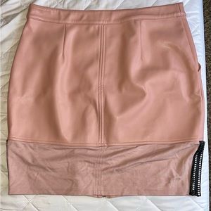 Bubblegum pink pleather skirt